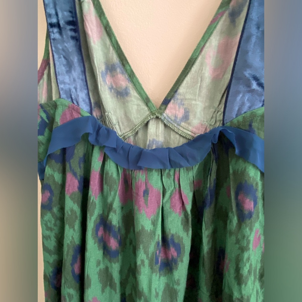 Anthropologie Velvet-Trimmed Slip Midi Dress size L new nwt - Picture 13 of 13